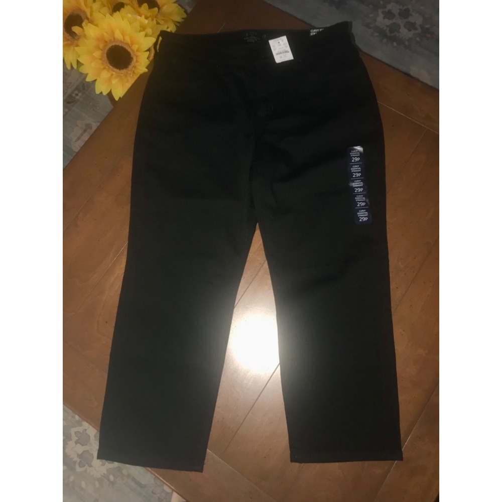 J. Crew Black Jeans Curvy Essential Straight Stretch Black Size 29 Petite
